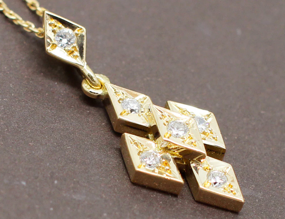Pendentif Losanges Or et Diamants - Image 3