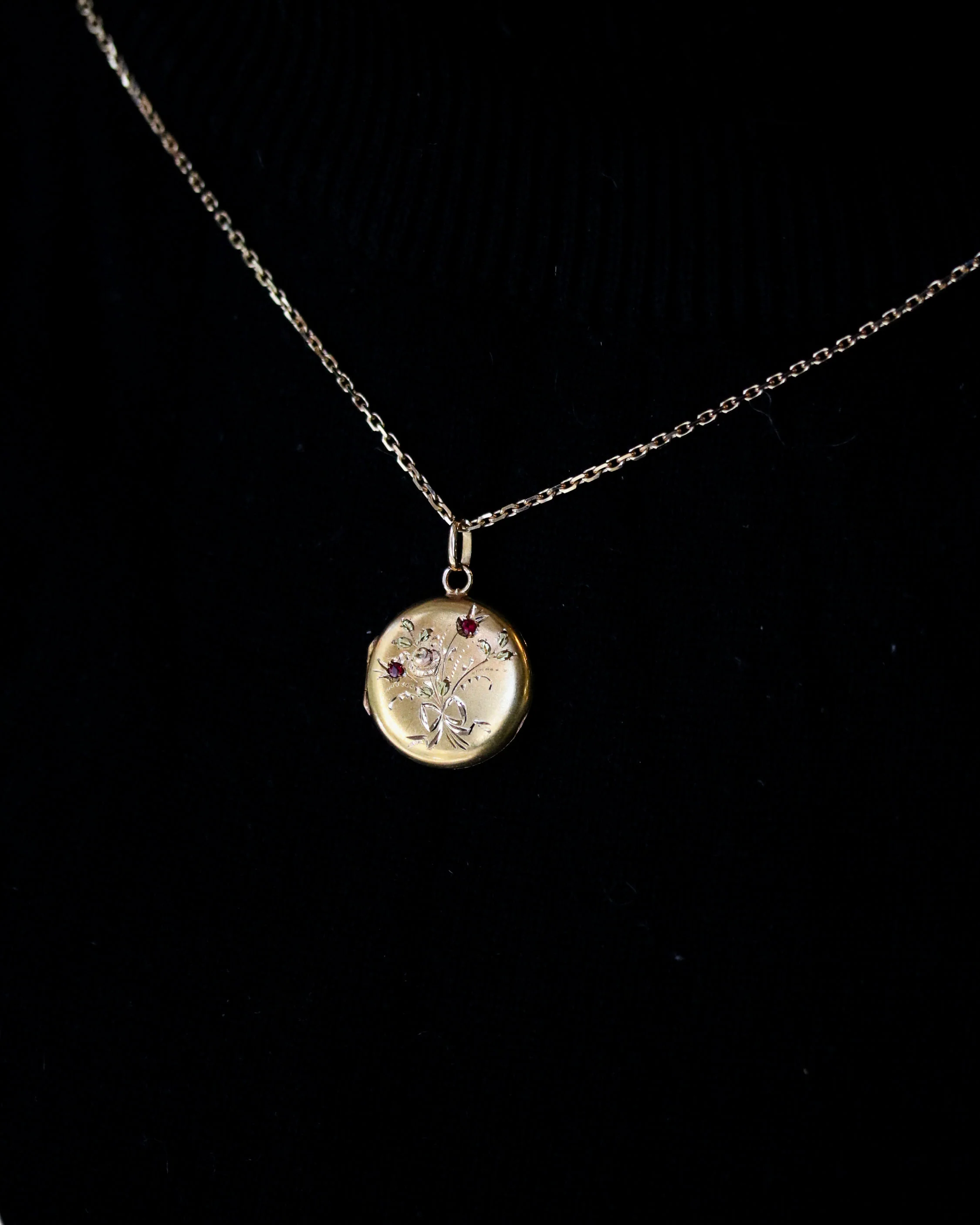 Pendentif Ouvrant ancien Or Jaune Grenat - Image 2