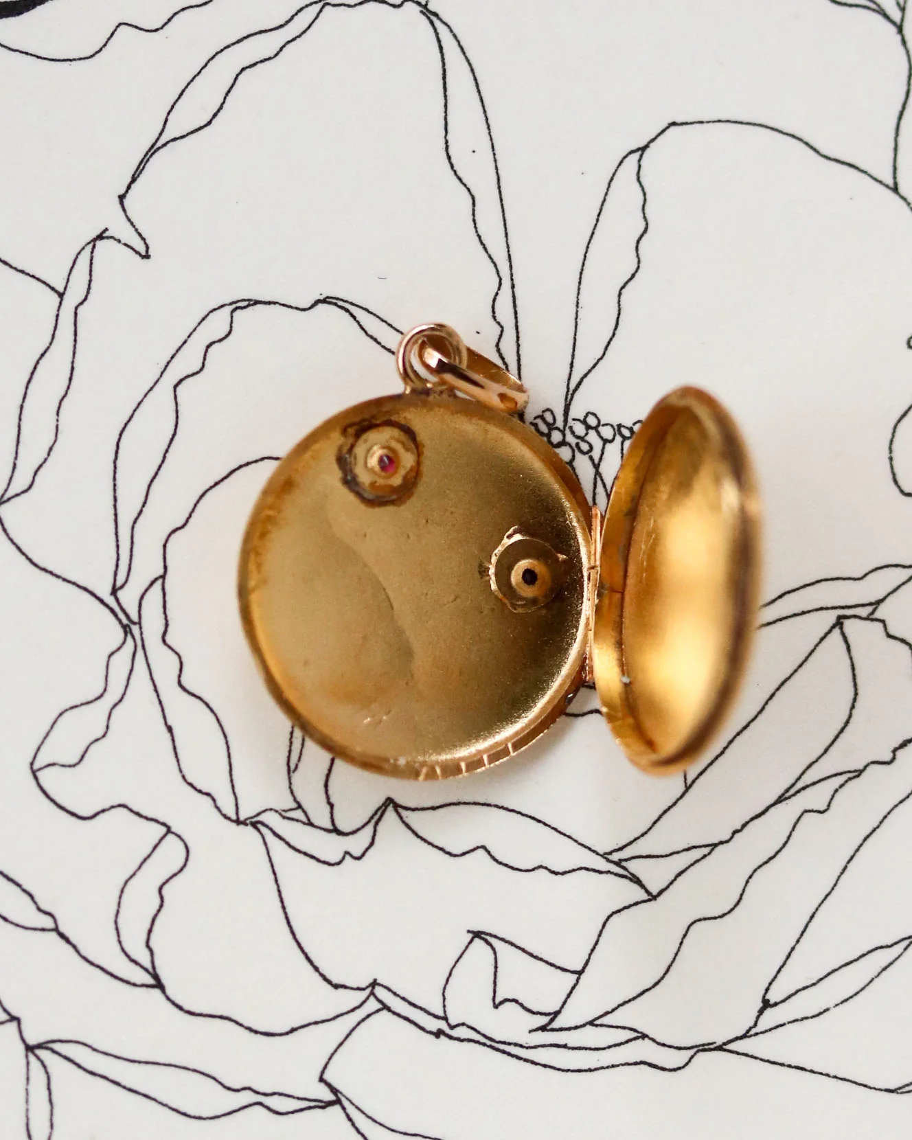 Pendentif Ouvrant ancien Or Jaune Grenat - Image 3