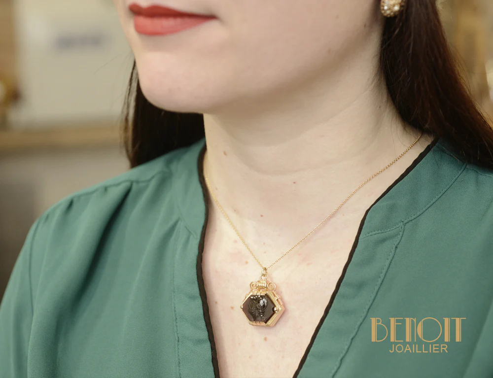 Pendentif Ouvrant Camée et Onyx - Image 4