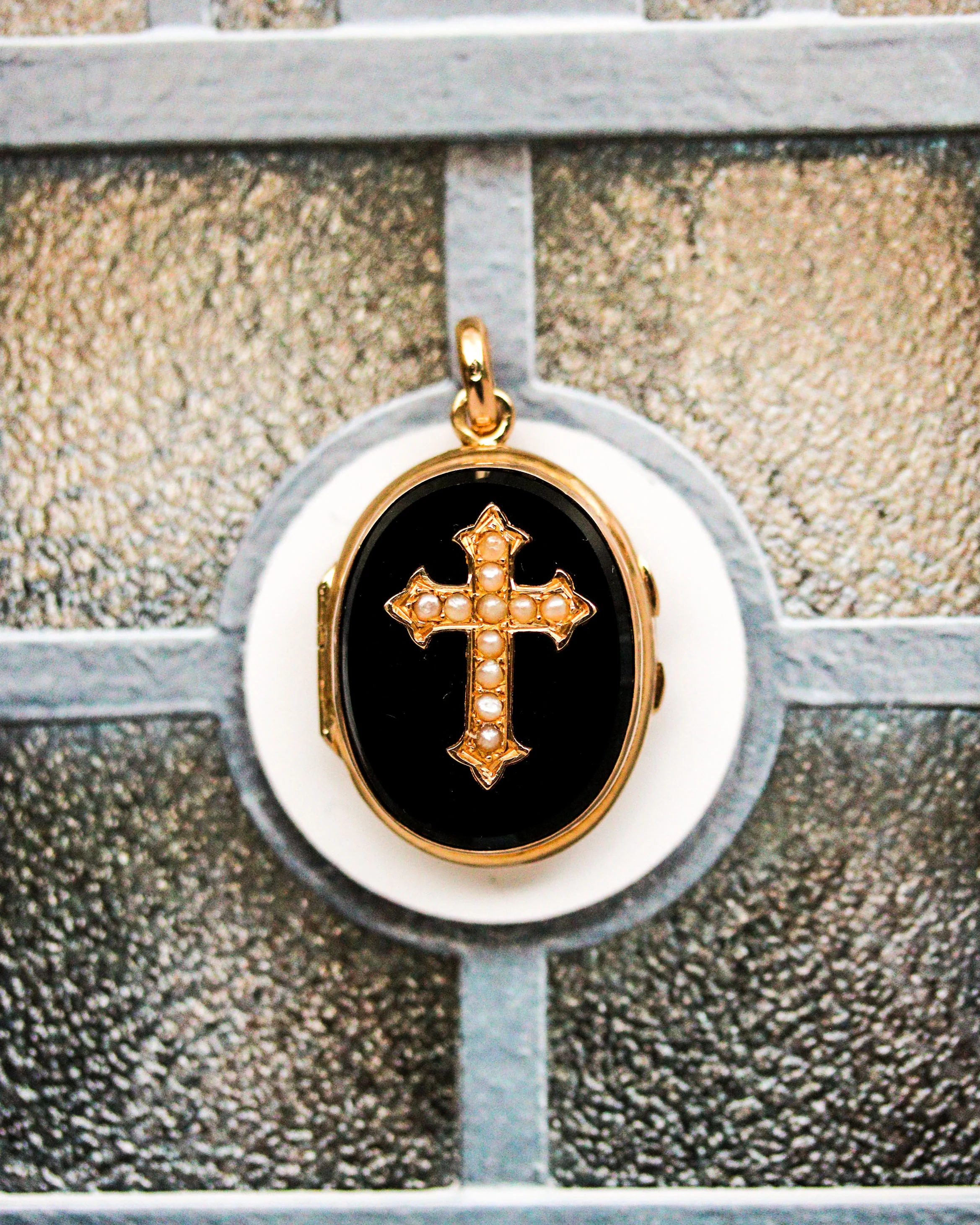 Pendentif Ouvrant Or Rose et Onyx - Image 5