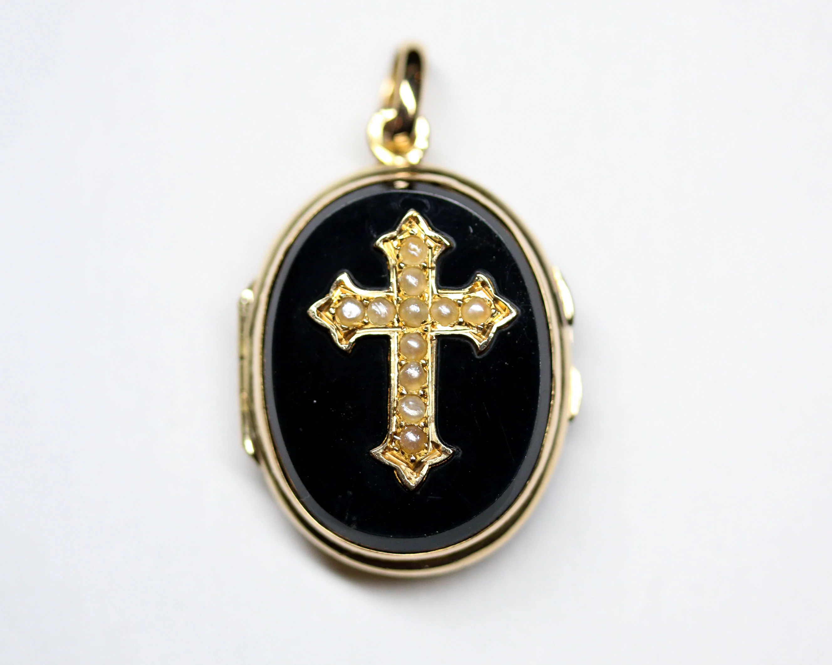 Pendentif Ouvrant Or Rose et Onyx - Image 6