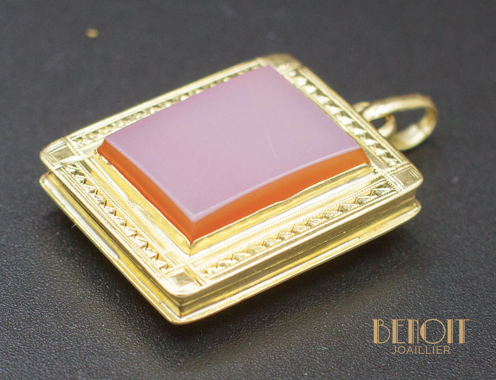Pendentif Porte Photo Agate Napoléon III - Image 4