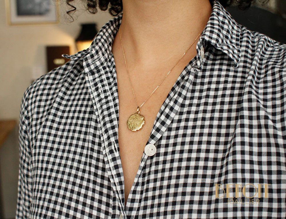 Pendentif Porte-Photo Or Jaune - Image 7