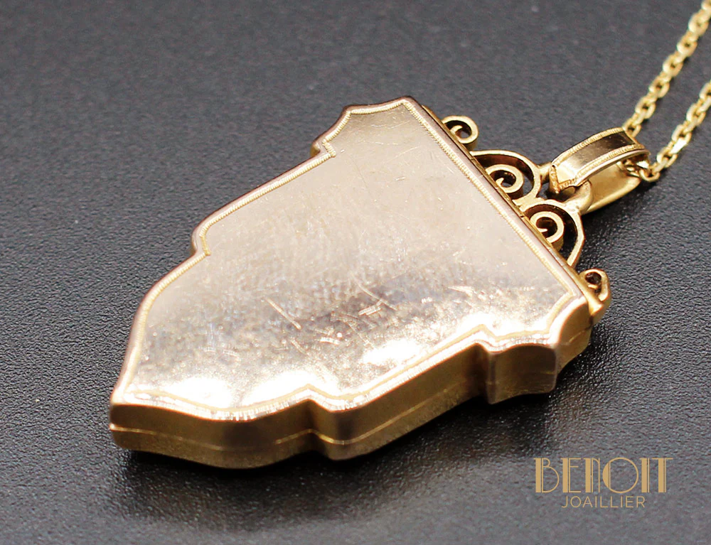 Pendentif Porte-Photo XIXe Or Jaune - Image 5