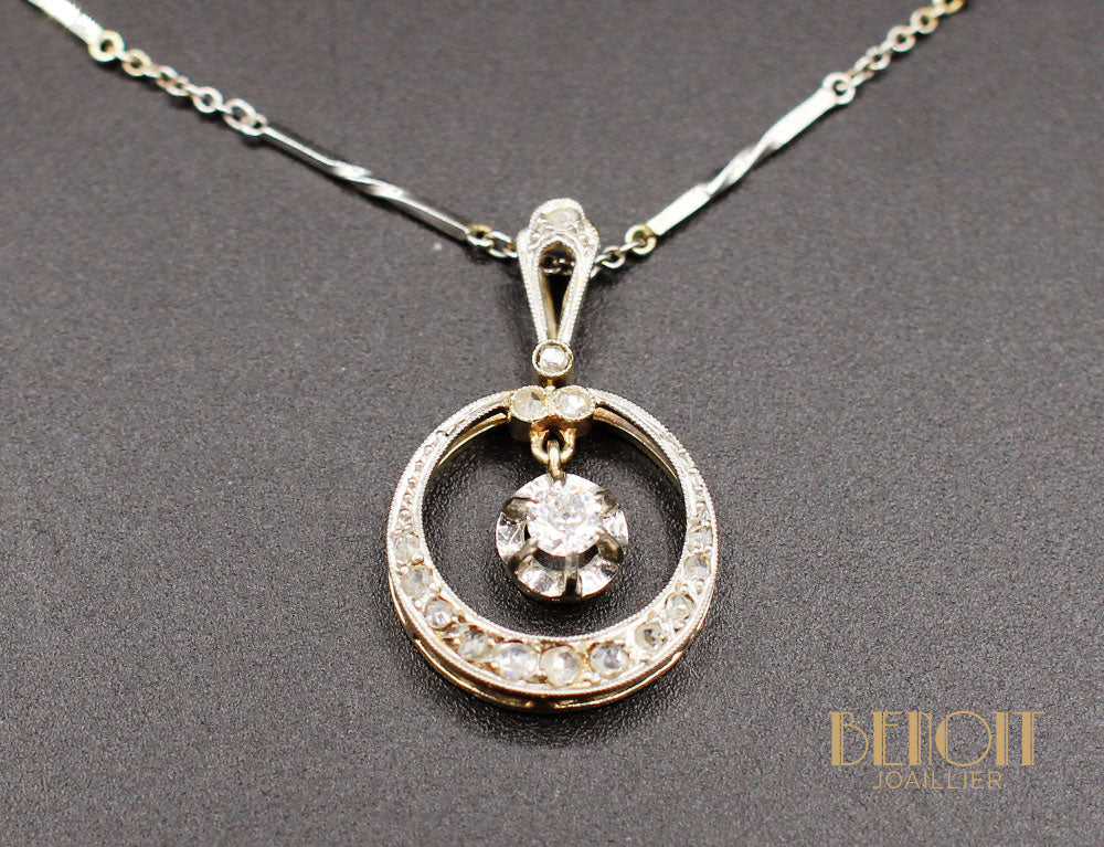 Pendentif Post Art Nouveau Diamants