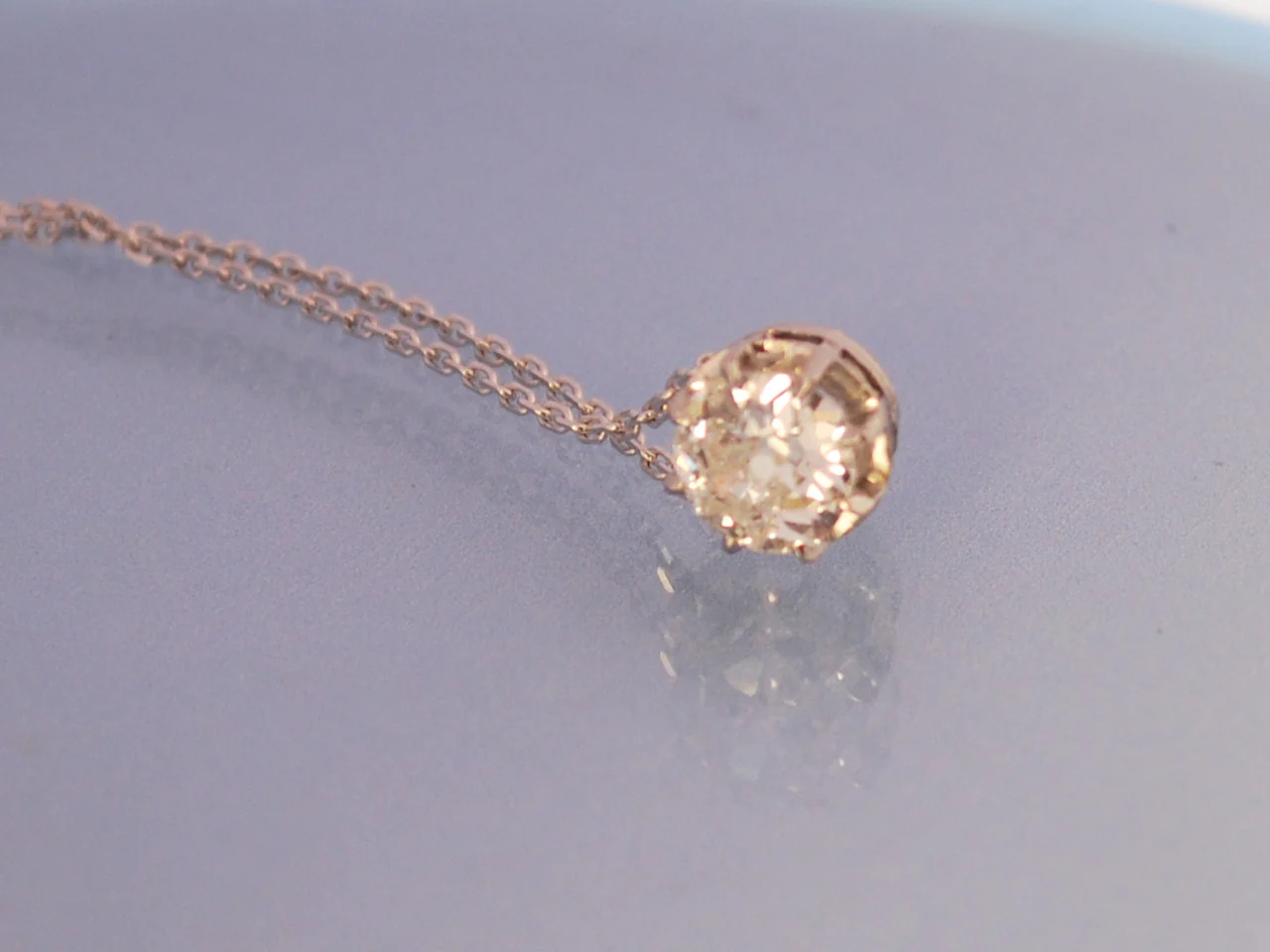 Pendentif solitaire ancien diamant 1 carat - Image 2