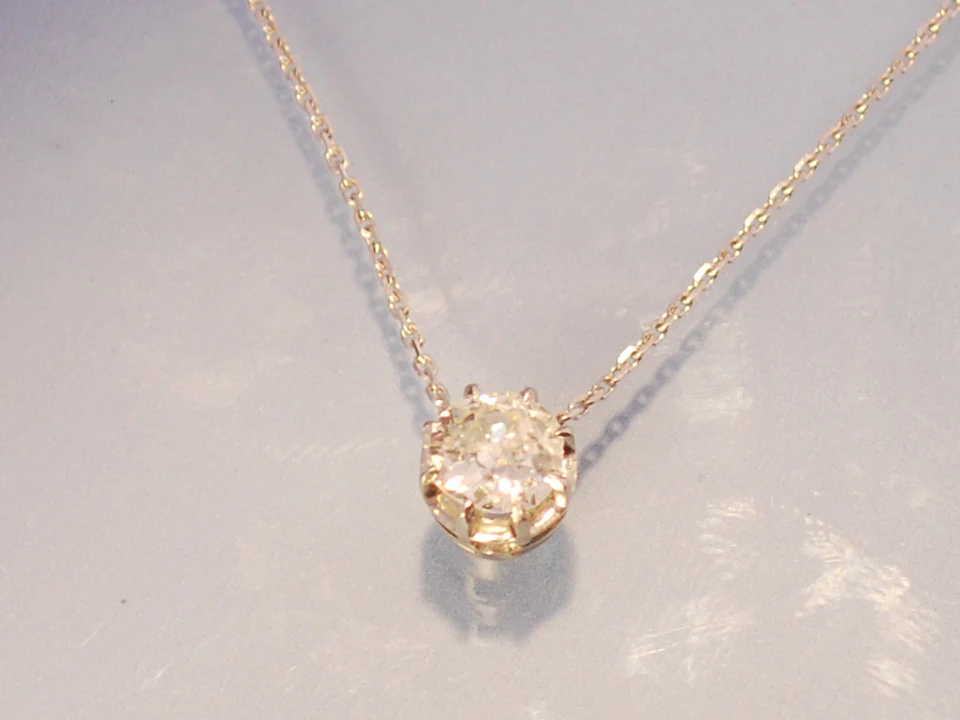 Pendentif solitaire ancien diamant 1 carat - Image 3