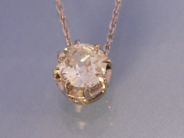 Pendentif solitaire ancien diamant 1 carat - Image 4