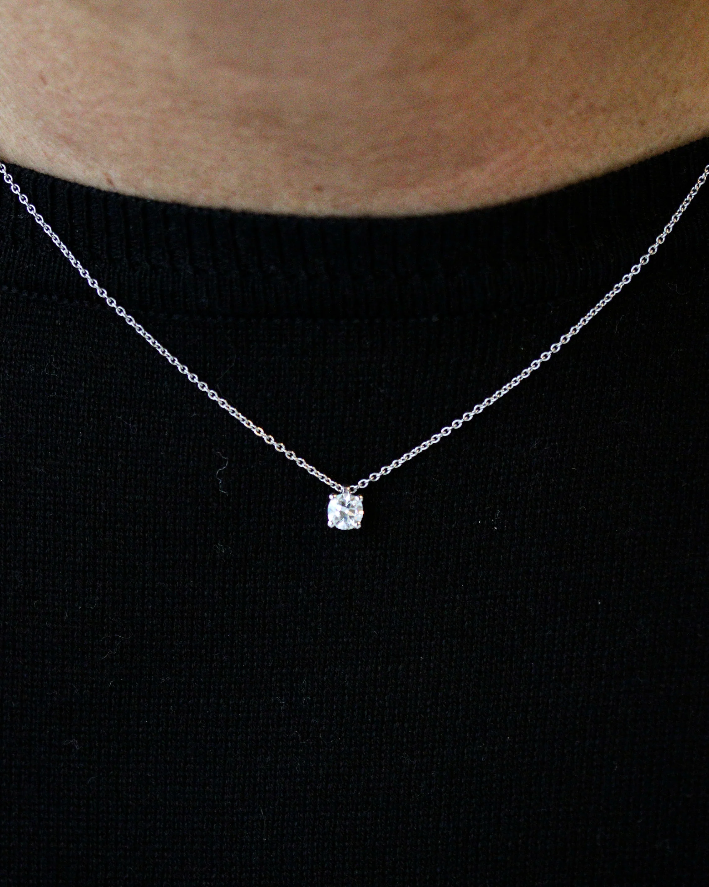 Pendentif " Solitaire " Création Benoit Joaillier Diamant Or Blanc - Image 4