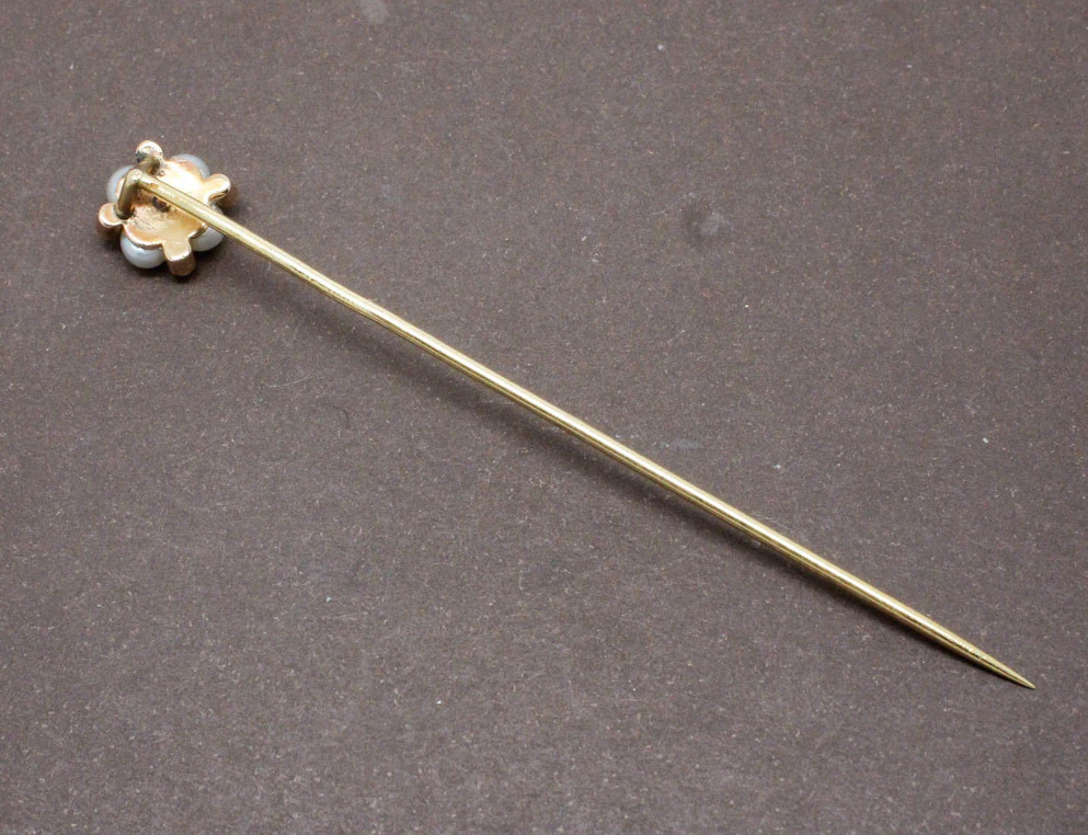 Pique à Cravate Or Perles et Diamants - Image 3