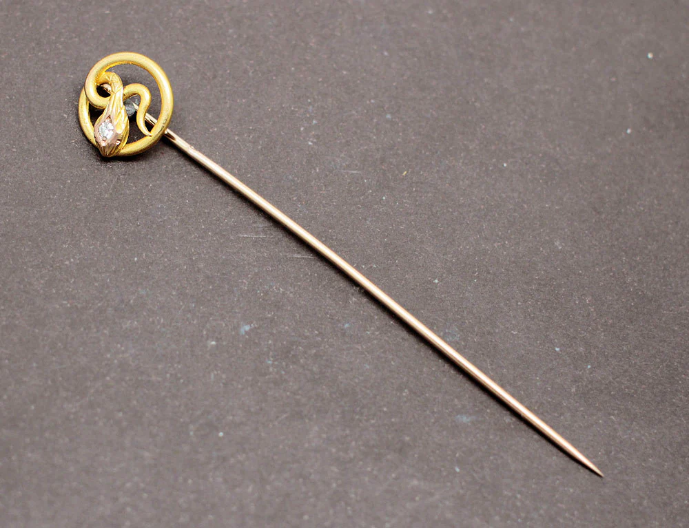 Pique à Cravate Serpent Or Jaune Diamant - Image 2