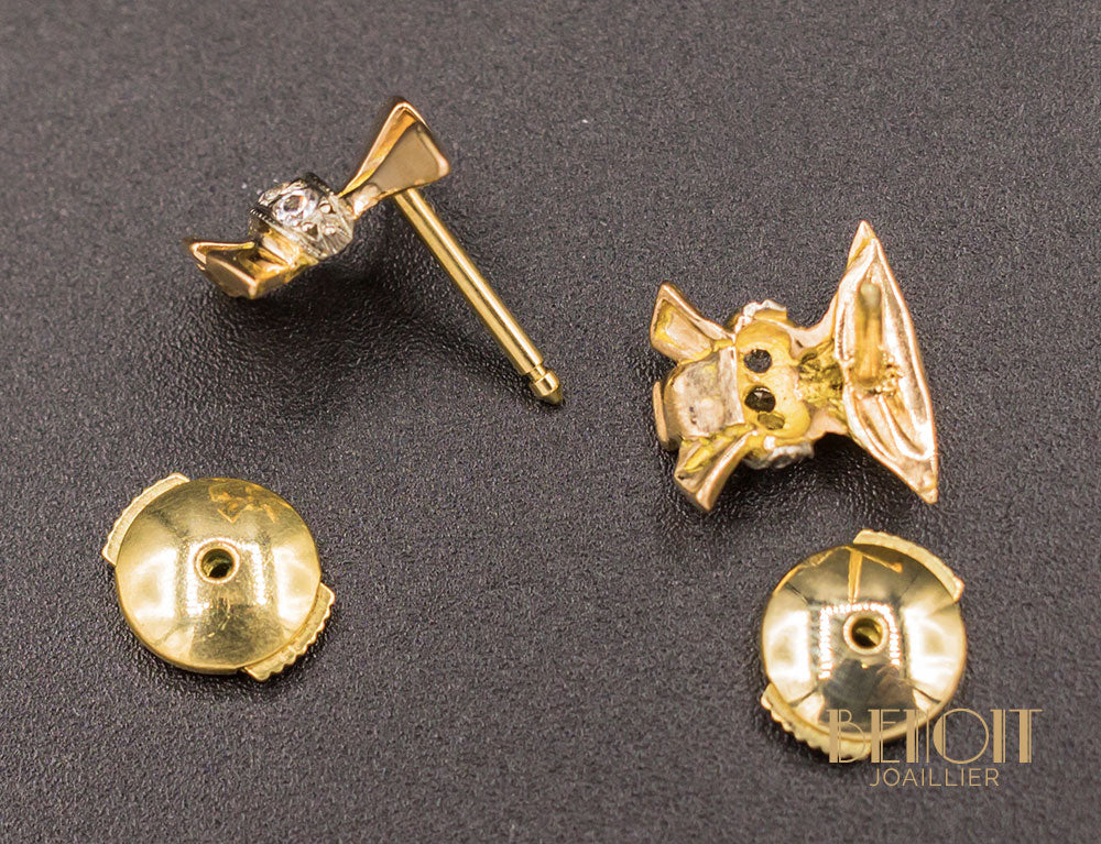Puces d'oreilles "Les Recyclés" Art Déco Moderniste - Image 3