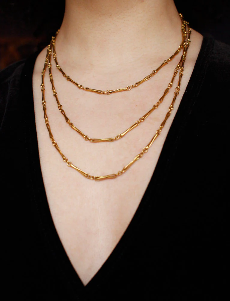 Sautoir Maille Epi Or Jaune - Image 6