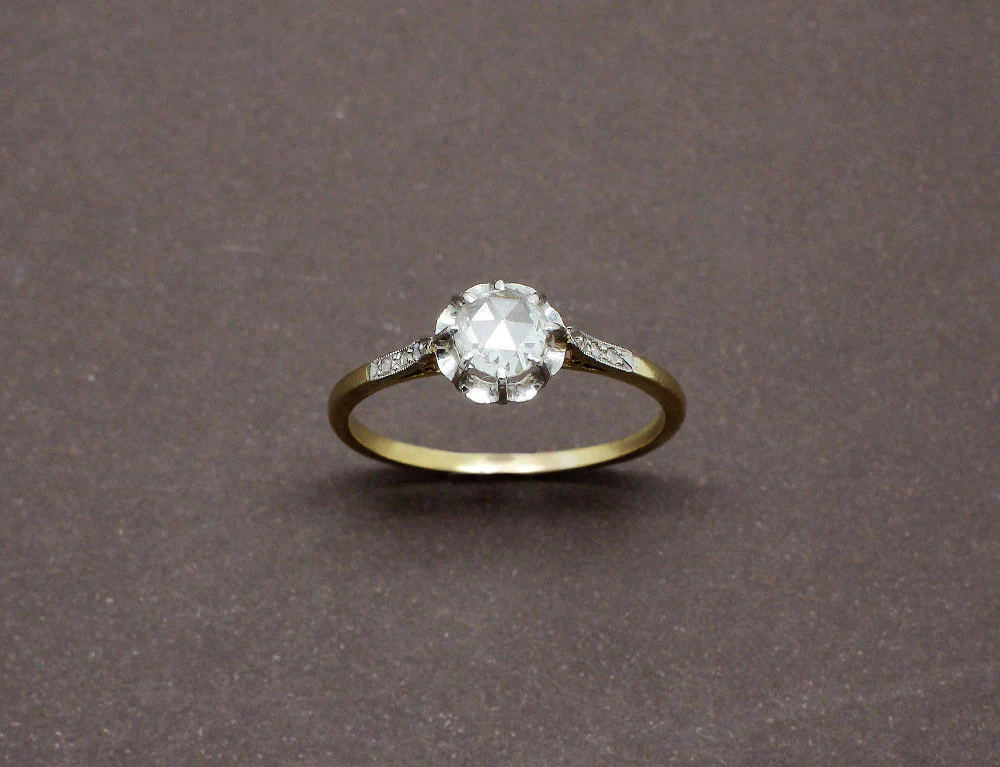Solitaire 19e Diamant Taille Rose - Image 2
