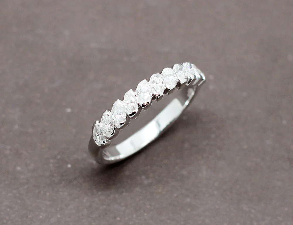 Solitaire Accompagné Or Blanc Diamants - Image 6