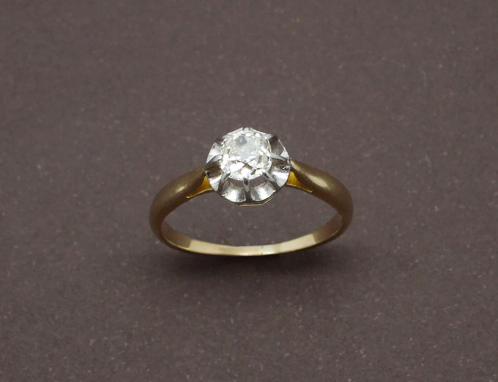 Solitaire Ancien Diamant Coussin - Image 2