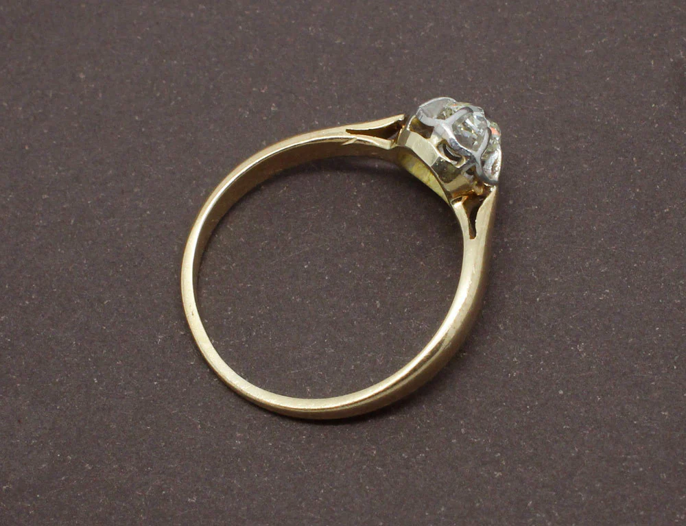 Solitaire Ancien Diamant Coussin - Image 4