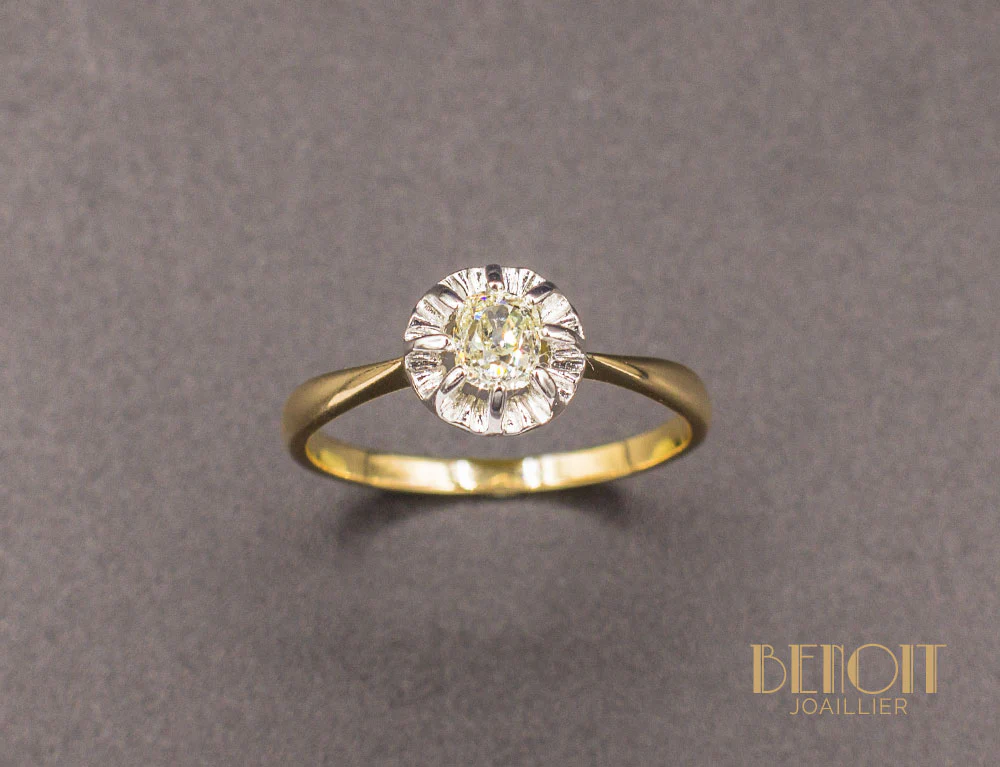 Solitaire Ancien Diamant Jaune - Image 2