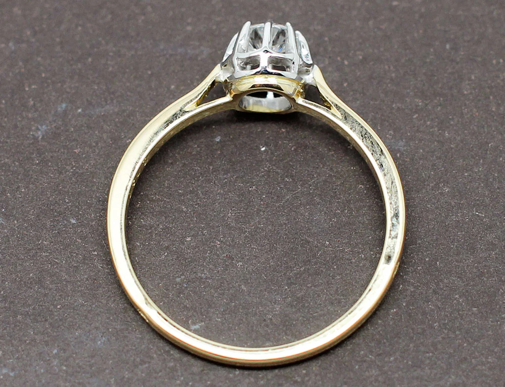 Solitaire Ancien Diamant Or Jaune - Image 4