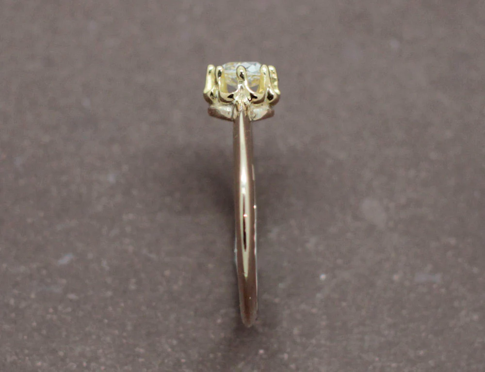 Solitaire Ancien Diamant Or Jaune - Image 5