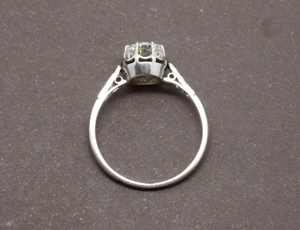 Solitaire Ancien Diamant Platine - Image 4