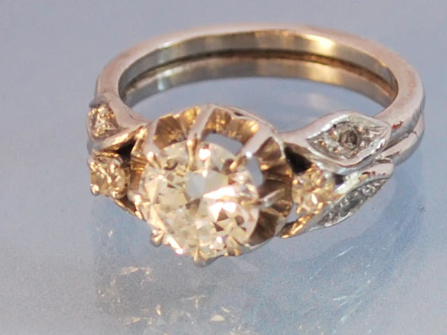 solitaire ancien diamant platine