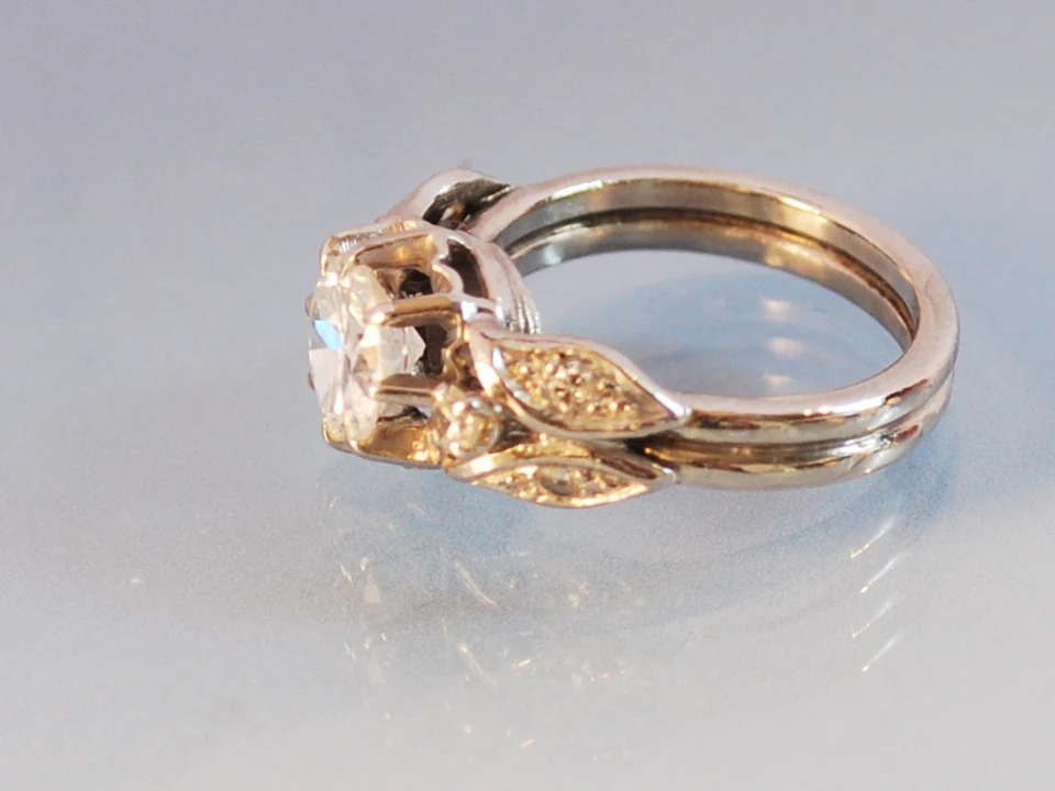 solitaire ancien diamant platine - Image 2