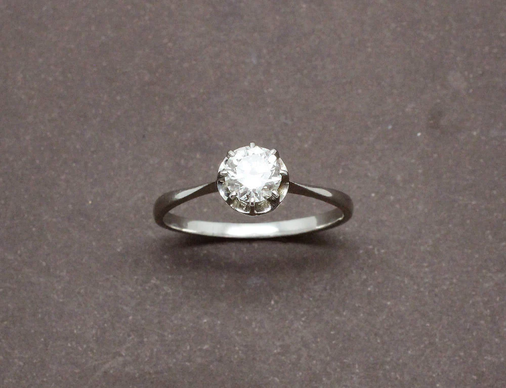 Solitaire Ancien Platine et Diamants - Image 2