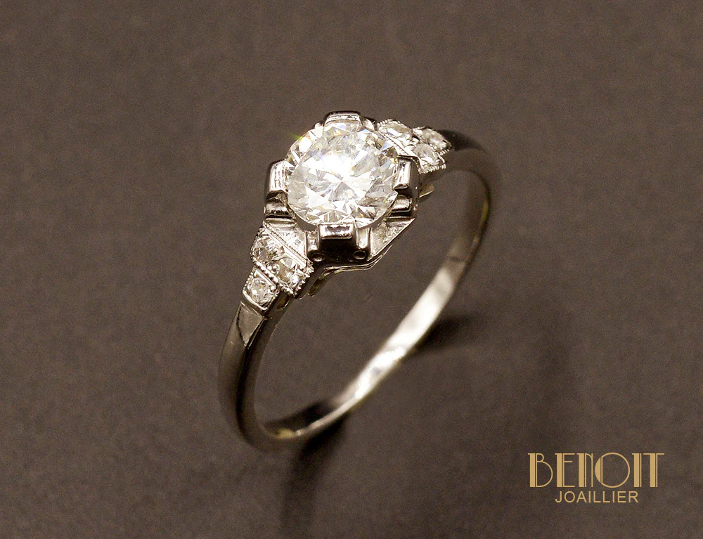Solitaire Diamant Art Déco