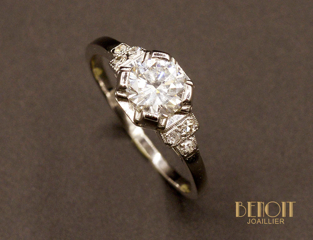 Solitaire Diamant Art Déco - Image 3