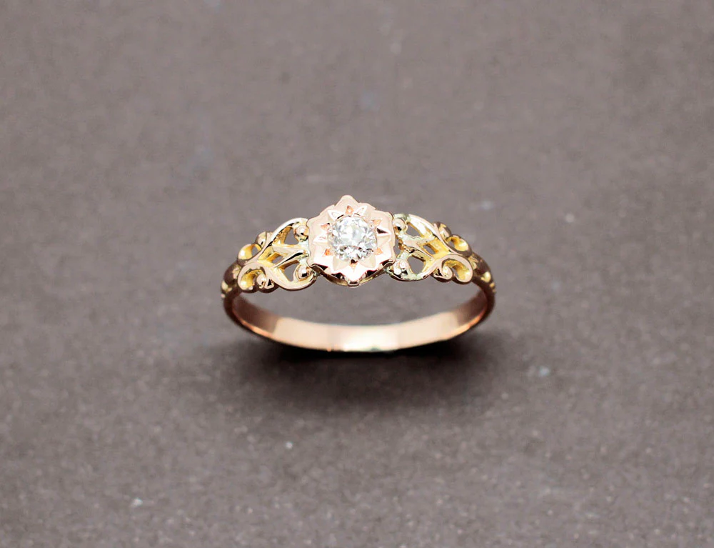 Solitaire Baroque Or Diamant - Image 2