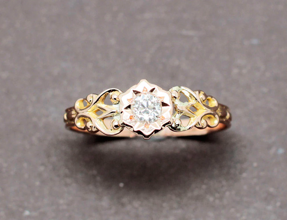 Solitaire Baroque Or Diamant - Image 3