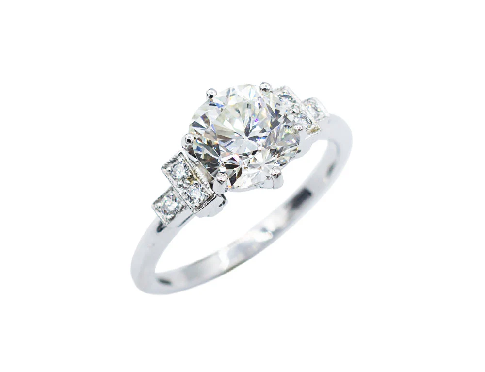 Solitaire Création Benoit Joaillier "Escaliers" Diamant 2,06ct J-VS2