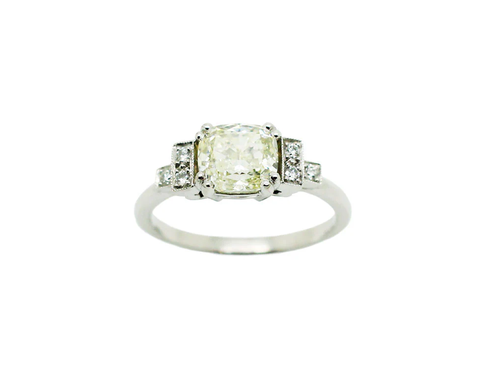 Solitaire Création Benoit Joaillier "Escaliers" Diamant Coussin 2,03 ct - Image 2