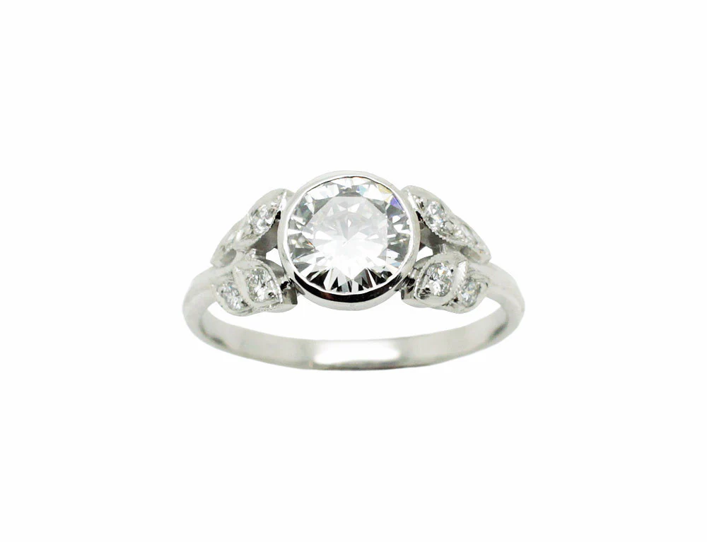 Solitaire Création Benoit Joaillier "Laurier" Diamant H-VS2 1,11ct - Image 2