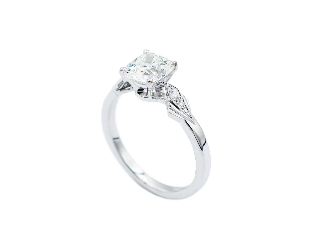 Solitaire Création Benoit Joaillier "Palmettes" Diamant 1,29ct J-SI1 - Image 3