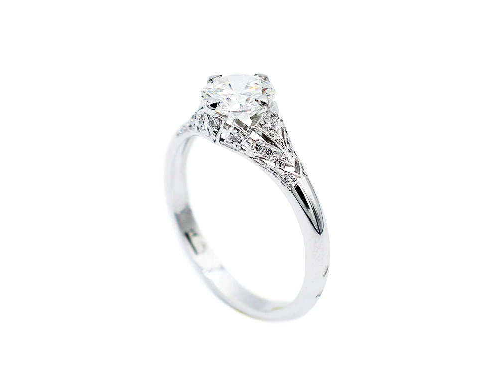 Solitaire Création Benoit Joaillier "Solitaire Décoré" Diamant 1,08ct G-LC - Image 3