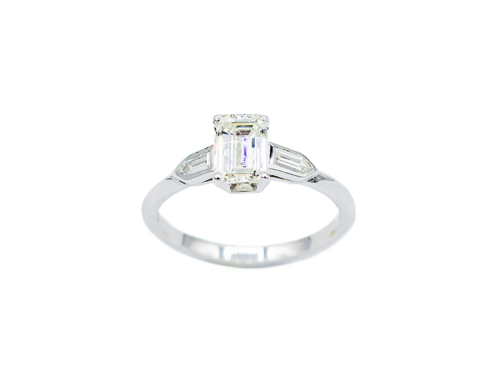 Solitaire Création Benoit Joaillier "Taille Emeraude" Diamant 1,02ct K-VS2 - Image 2