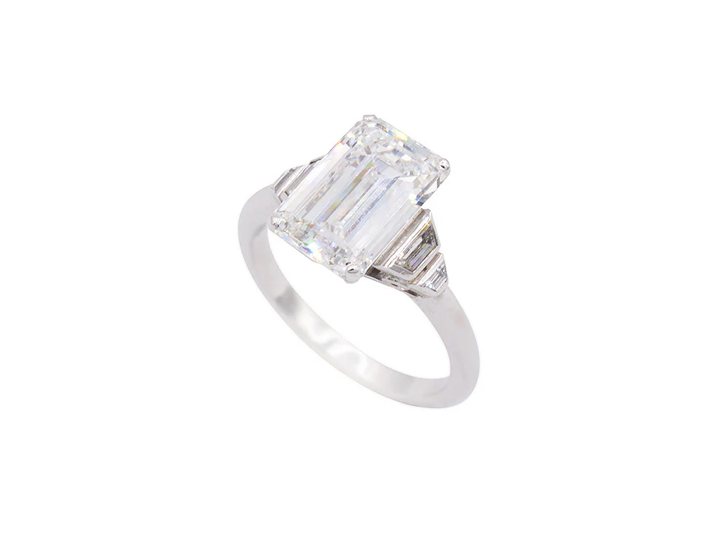 Solitaire Création Benoît Joaillier "Taille Émeraude" Diamant 4,03 carat F-VS2 - Image 3