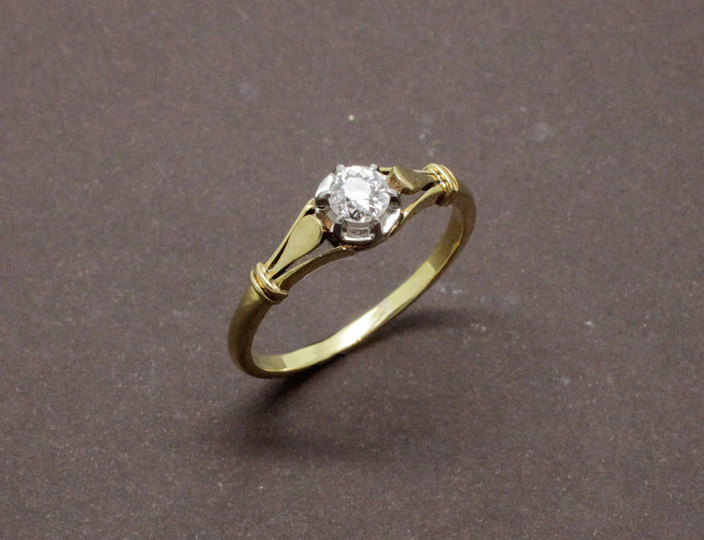Solitaire Diamant Ancien Or Jaune
