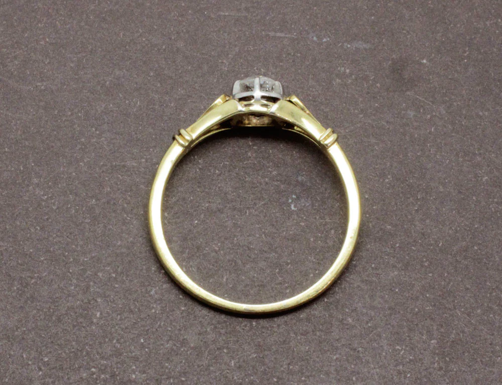 Solitaire Diamant Ancien Or Jaune - Image 5