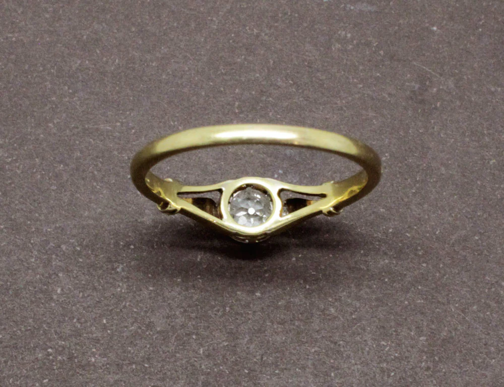 Solitaire Diamant Ancien Or Jaune - Image 6