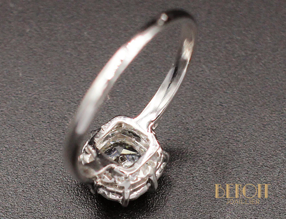 Solitaire Diamant Ancien Platine - Image 6