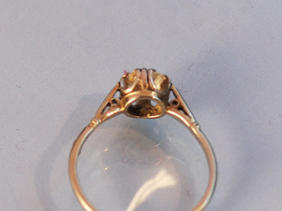 Solitaire diamant or blanc 1925 - Image 3