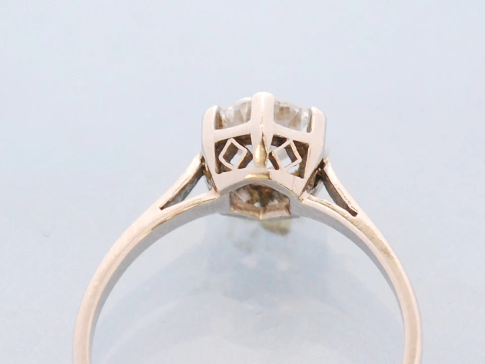 Solitaire diamant or blanc 1930 - Image 3