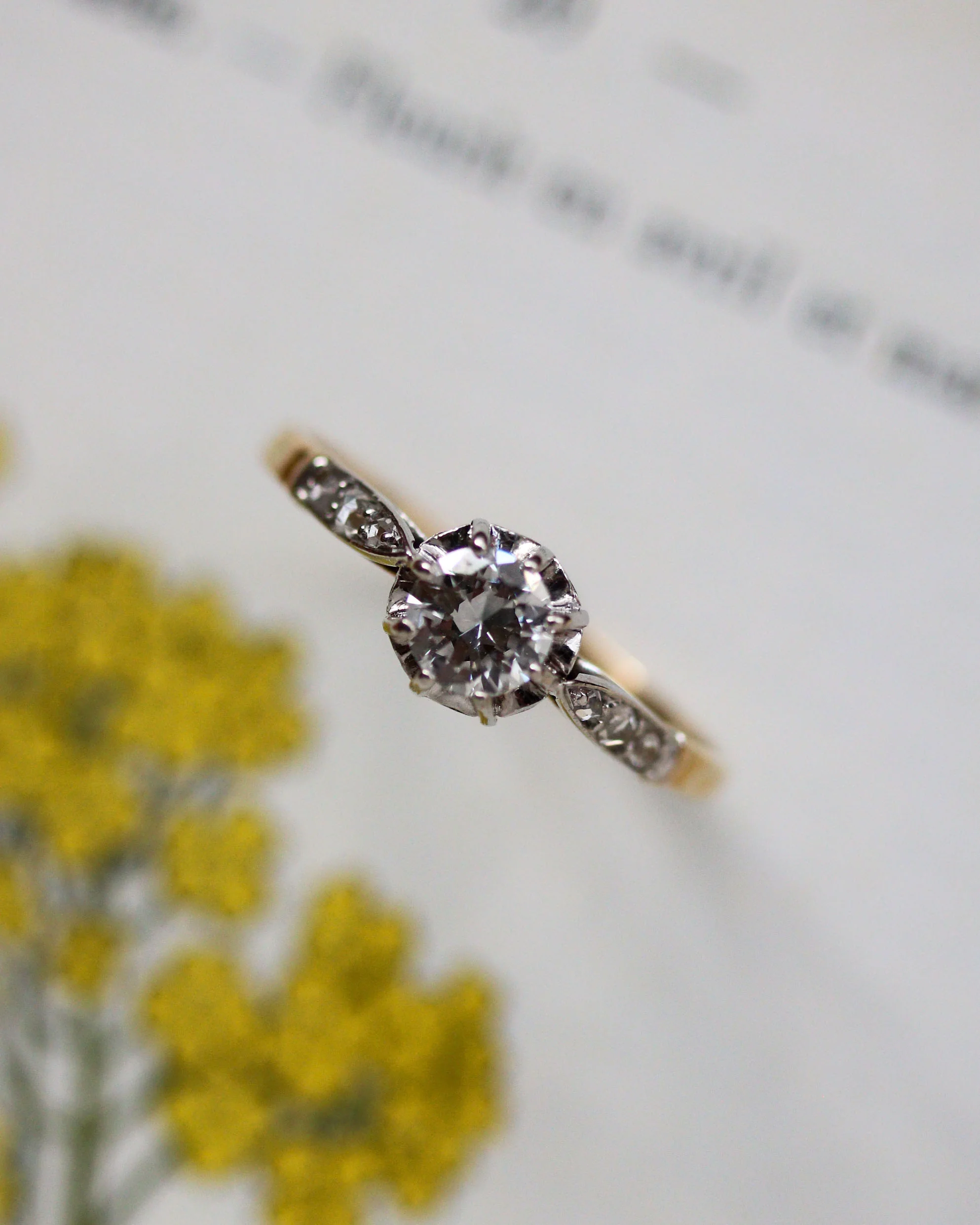 Solitaire Diamant Or et Platine - Image 3