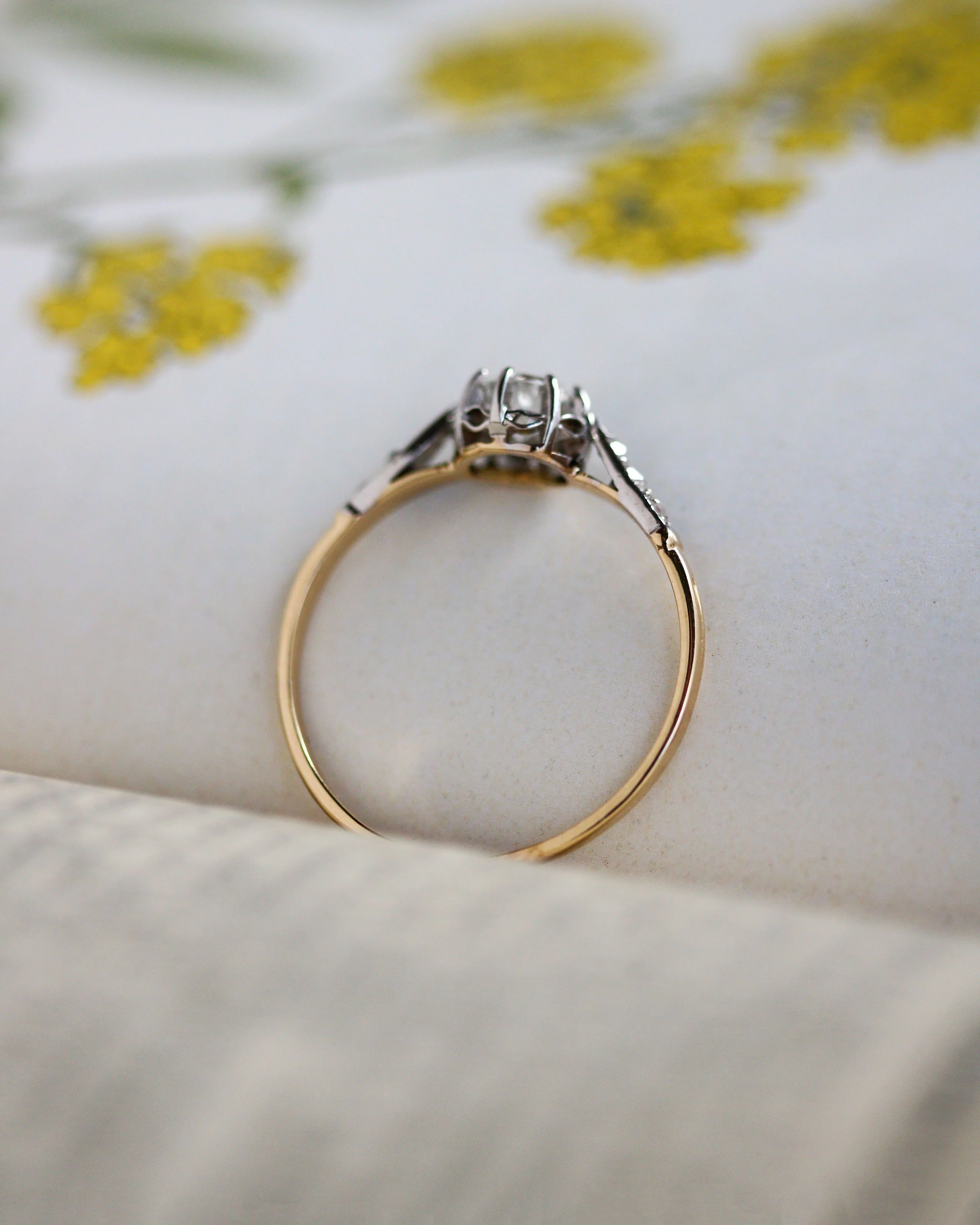Solitaire Diamant Or et Platine - Image 4