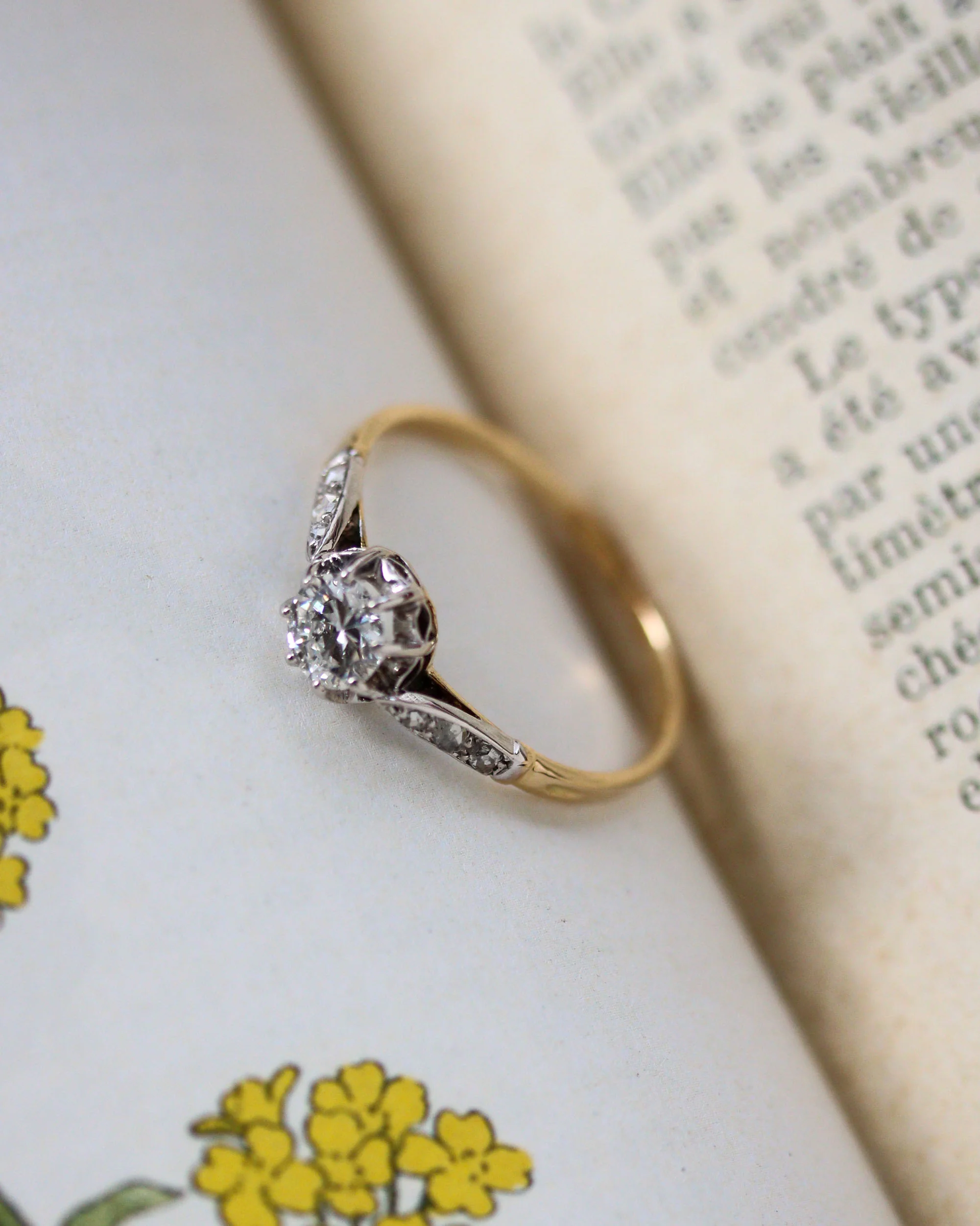 Solitaire Diamant Or et Platine - Image 5