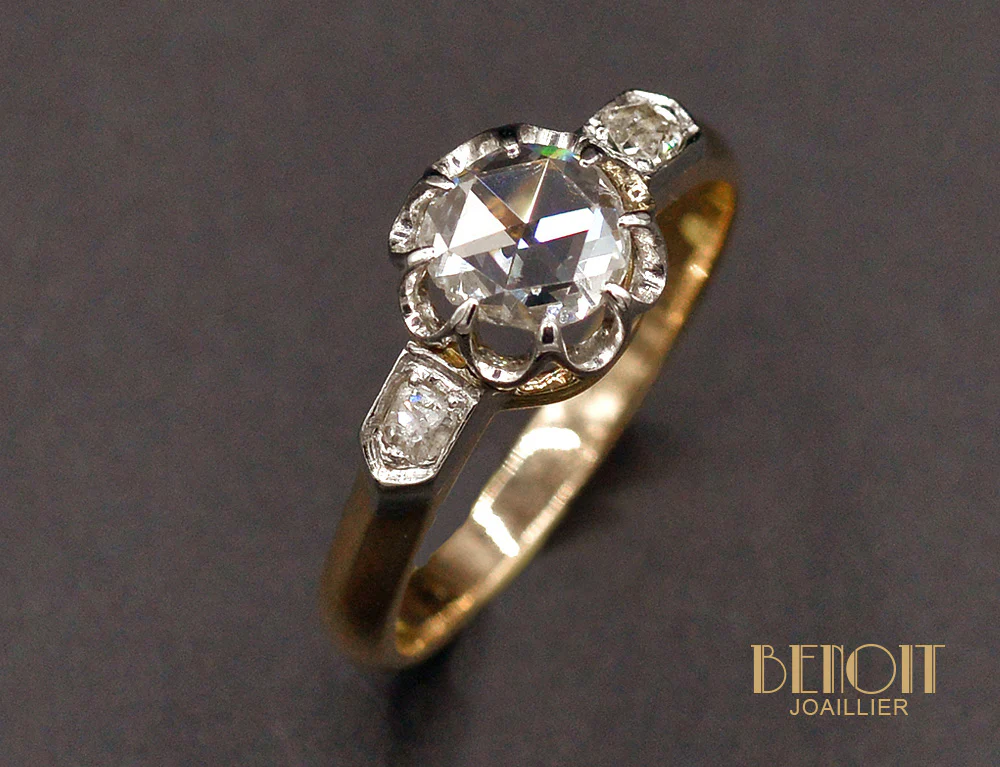 Solitaire Diamant Taille Rose